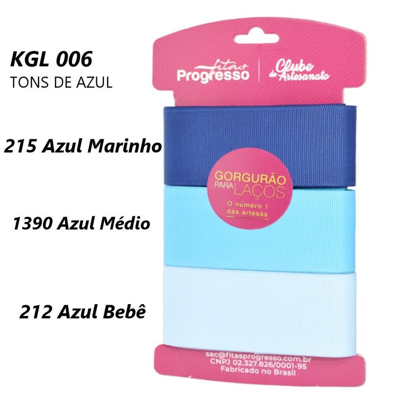 Cartela Fita de Gorgurão para Laços KGL 001 Cor 006 Progresso (09 metros)
