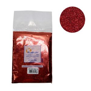 Glitter de Poliéster Metalizado Ref. 110 Vermelho Lantecor (100 gramas)