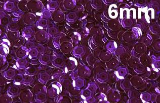 Lantejoula Metálica 6mm Ref. 80 Roxo Lantecor (100 gramas)