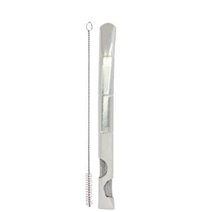 Bomba para Tererê de Inox Recartilhada Telada LAT 18.7cm C/ Escova Ref. 513-S Garibaldi (01 unidade)