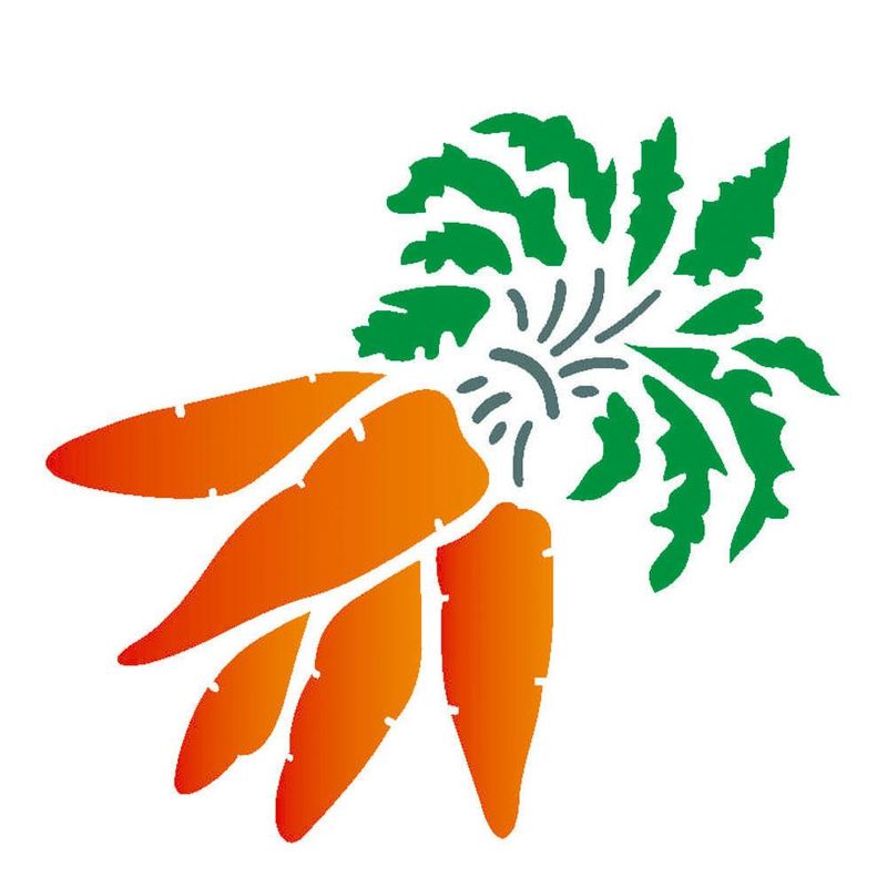 Stencil Simples de Acetato para Pintura 10x10cm Ref. OPA 781 Legumes Cenouras OPA (01 unidade)