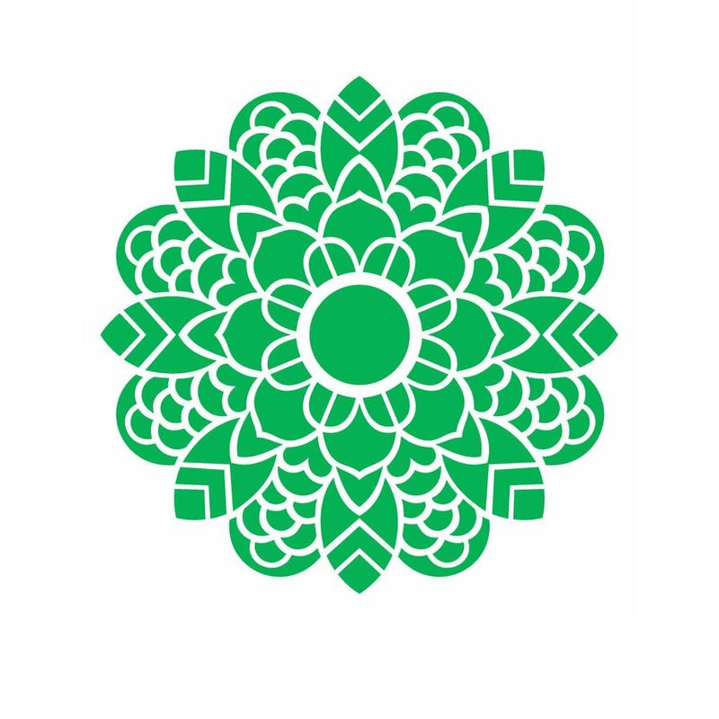 Stencil Simples de Acetato para Pintura 20x25cm Ref. OPA 2462 Mandala Folhas OPA (01 unidade)