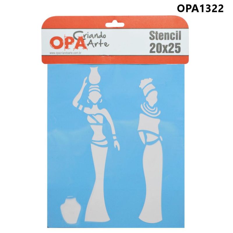 Stencil-Simples-de-Acetato-para-Pintura-20x25cm-Ref.-OPA-1322-Africanas-OPA--01-unidade-
