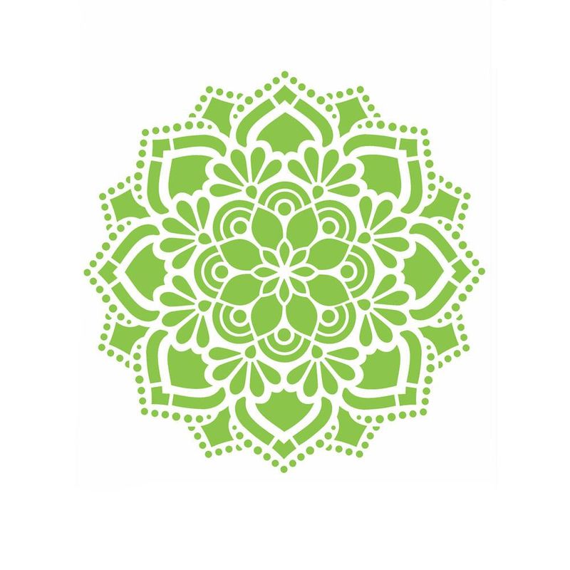 Stencil Simples de Acetato para Pintura 20x25cm Ref. OPA 2461 Mandala Flor Renda OPA (01 unidade)