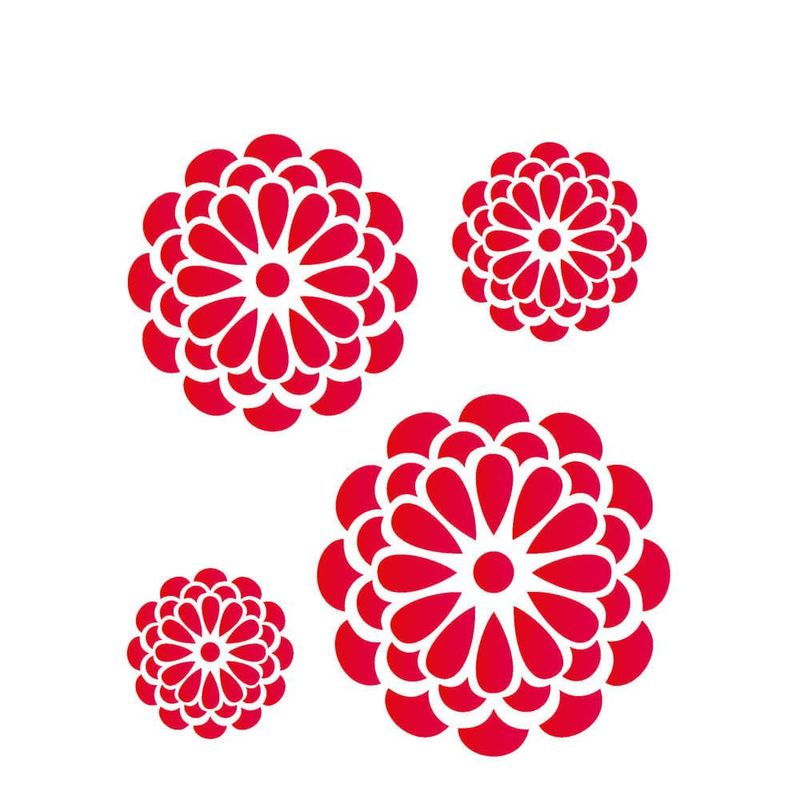 Stencil Simples de Acetato para Pintura 20x25cm Ref. OPA 1245 Flores Redondas OPA (01 unidade)