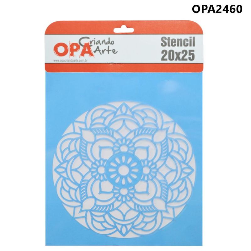 Stencil-Simples-de-Acetato-para-Pintura-20x25cm-Ref.-OPA-2460-Mandala-Flor-Redonda-OPA--01-unidade-