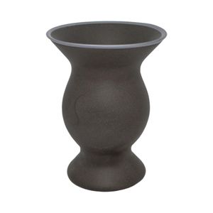 Cuia de Cerâmica Lisa Cor Grafite com Borda Prata 350ml Ref.: 182354 MondoCeram (01 unidade)