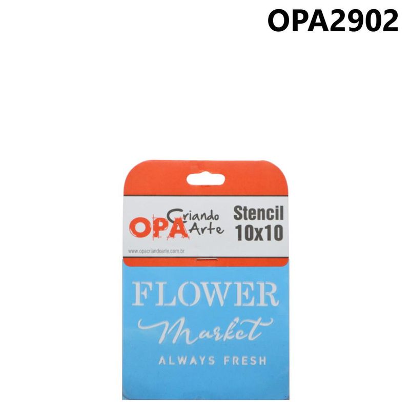 Stencil-Simples-de-Acetato-para-Pintura-10x10cm-Ref.-OPA-2902-Farmhouse-FLOWER-Market-ALWAYS-FRESH-OPA--01-unidade-