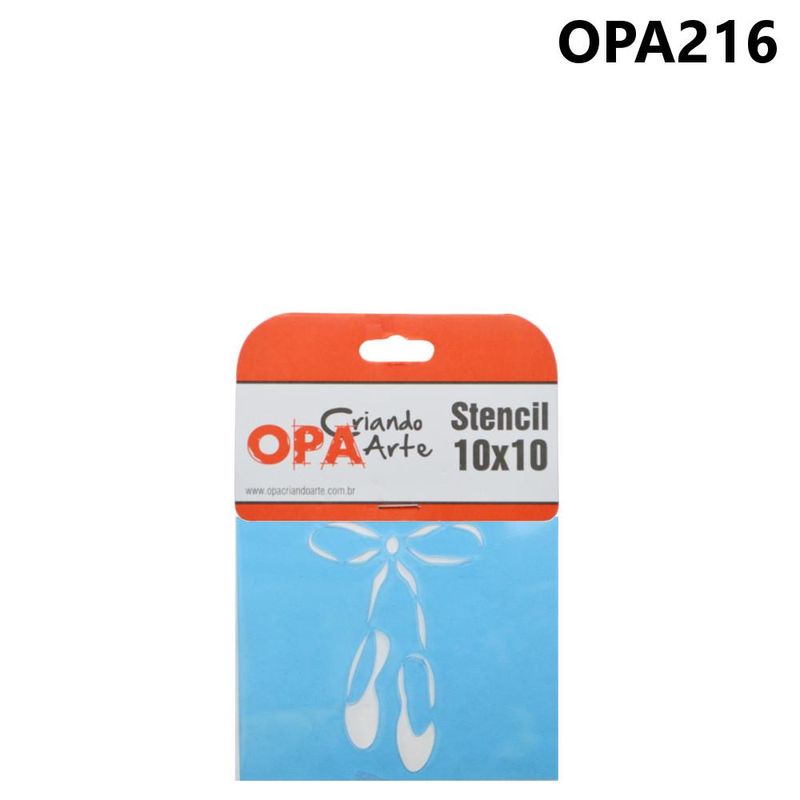 Stencil-Simples-de-Acetato-para-Pintura-10x10cm-Ref.-OPA-216-Laco-Sapatilha-II-OPA--01-unidade-