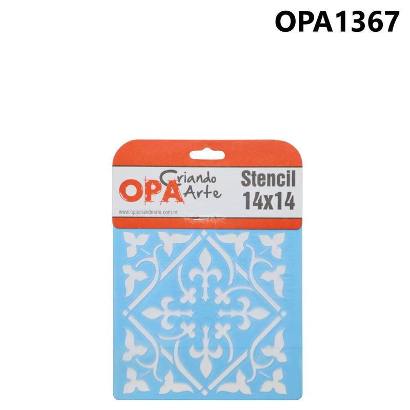 Stencil Simples de Acetato para Pintura 14x14cm Ref. OPA 1367 Ladrilho Ponteiro OPA (01 unidade)