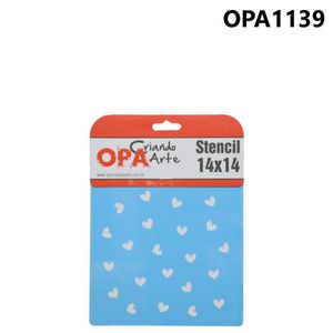 Stencil Simples de Acetato para Pintura 14x14cm Ref. OPA 1139 Micro Corações OPA (01 unidade)