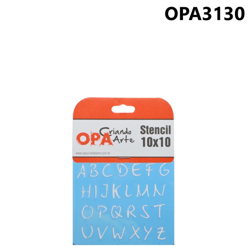 Stencil-Simples-de-Acetato-para-Pintura-10x10cm-Ref.-OPA-3130-Alfabeto-Micro-Maiusculo-15cm-OPA--01-unidade-