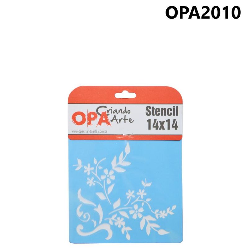 Stencil Simples de Acetato para Pintura 14x14cm Ref. OPA 2010 Estamparia Flor OPA (01 unidade)