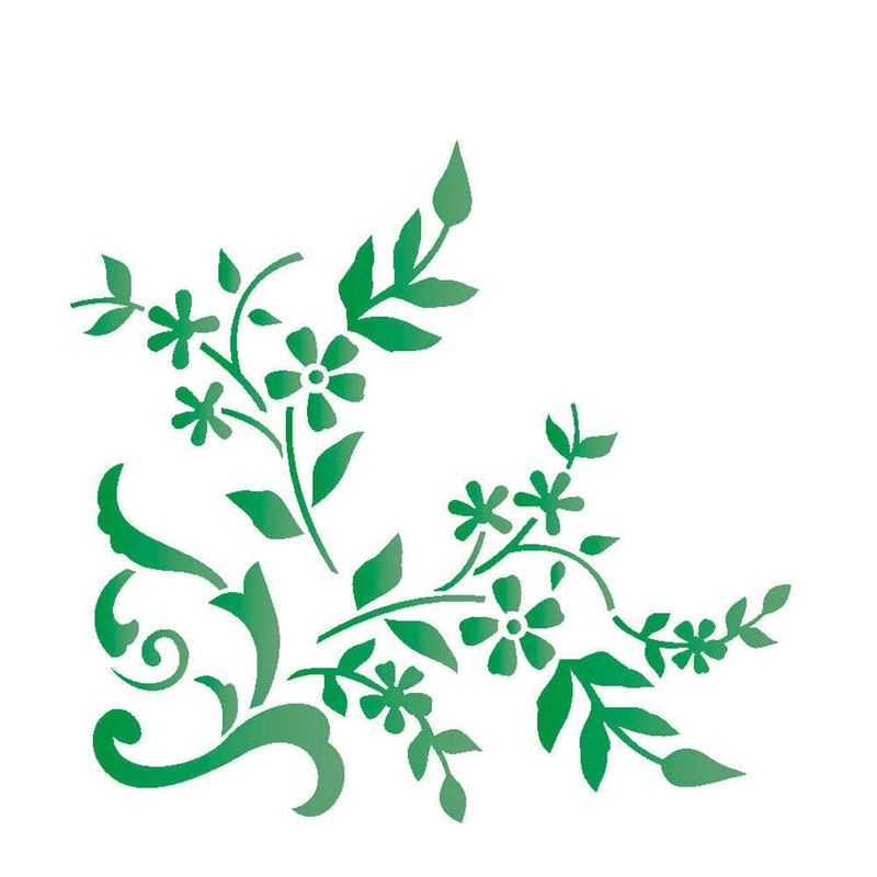 Stencil Simples de Acetato para Pintura 14x14cm Ref. OPA 2010 Estamparia Flor OPA (01 unidade)