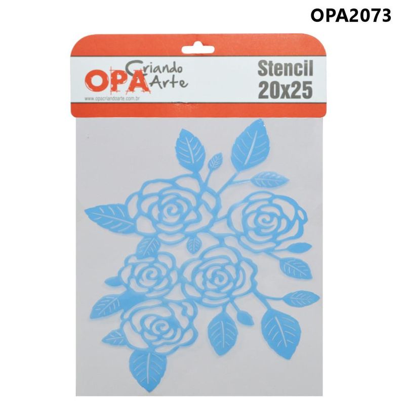 Stencil-Simples-de-Acetato-para-Pintura-20x25cm-Ref.-OPA-2073-Negativo-Rosas-OPA--01-unidade-