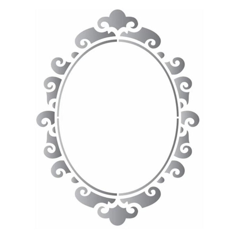 Stencil Simples de Acetato para Pintura 20x25cm Ref. OPA 1886 Moldura Oval II OPA (01 unidade)
