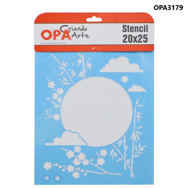 Stencil-Simples-de-Acetato-para-Pintura-20x25cm-Ref.-OPA-3179-Oriental-Sol-e-Bambu-OPA--01-unidade-