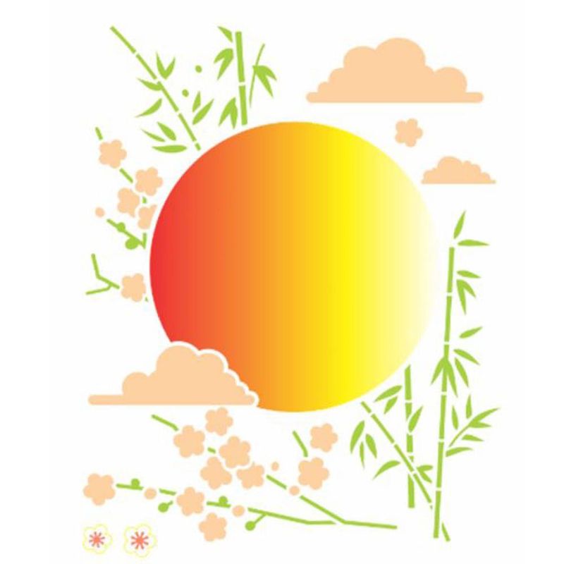 Stencil-Simples-de-Acetato-para-Pintura-20x25cm-Ref.-OPA-3179-Oriental-Sol-e-Bambu-OPA--01-unidade-