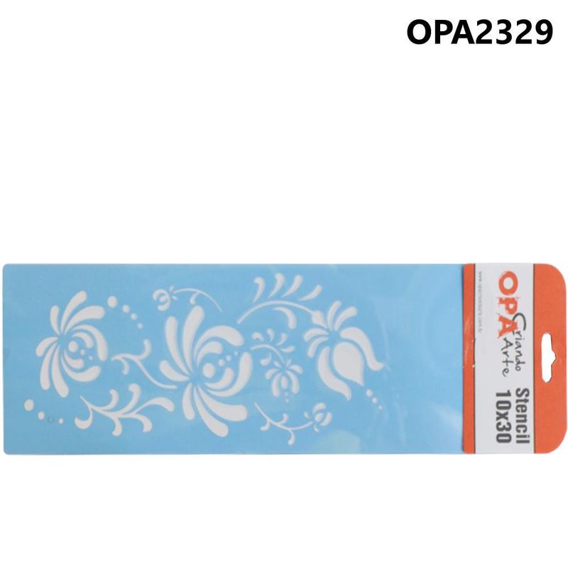 Stencil-Simples-de-Acetato-para-Pintura-10x30cm-Ref.-OPA-2329-Flor-Bauer-I-OPA--01-unidade-