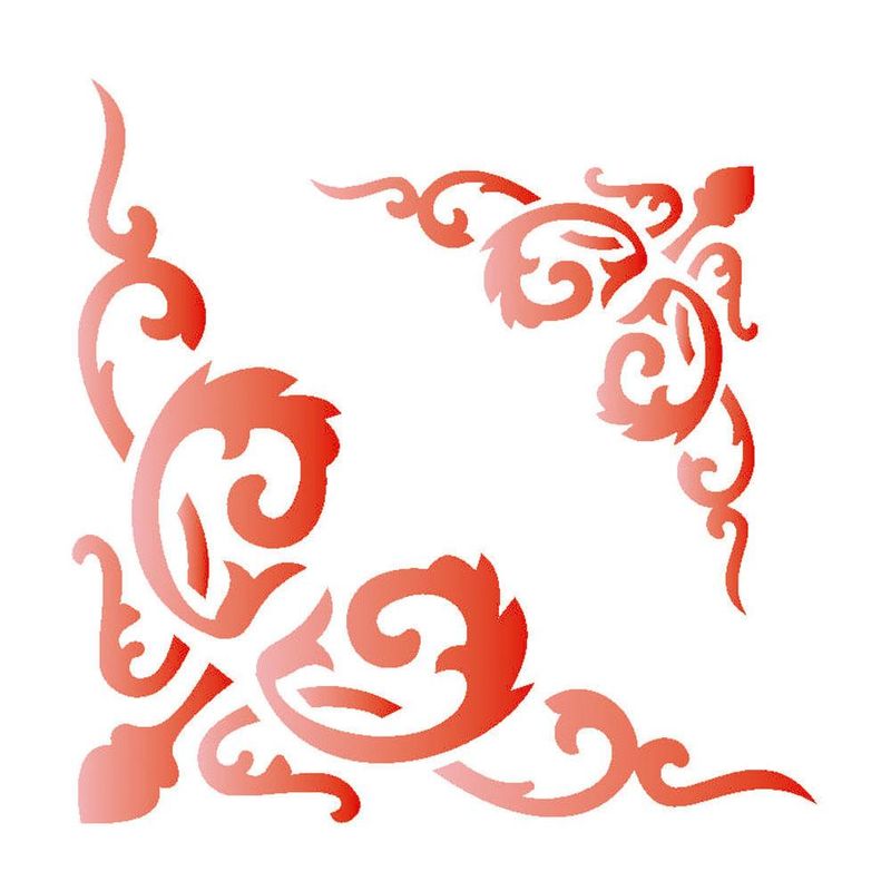 Stencil Simples de Acetato para Pintura 10x10cm Ref. OPA 1709 Cantoneira Arabesco III OPA (01 unidade)