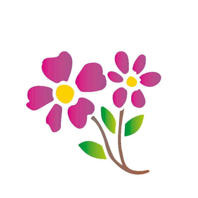 Stencil-Simples-de-Acetato-para-Pintura-10x10cm-Ref.-OPA-131-Flores-I-OPA--01-unidade-