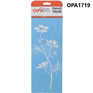 Stencil Simples de Acetato para Pintura 10x30cm Ref. OPA 1719 Flor Cosmos OPA (01 unidade)