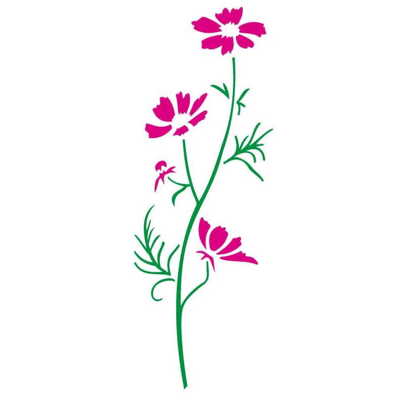 Stencil-Simples-de-Acetato-para-Pintura-10x30cm-Ref.-OPA-1719-Flor-Cosmos-OPA--01-unidade-