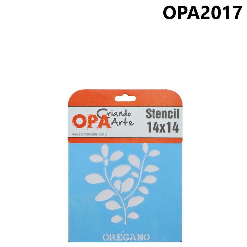 Stencil Simples de Acetato para Pintura 14x14cm Ref. OPA 2017 Tempero Orégano OPA (01 unidade)