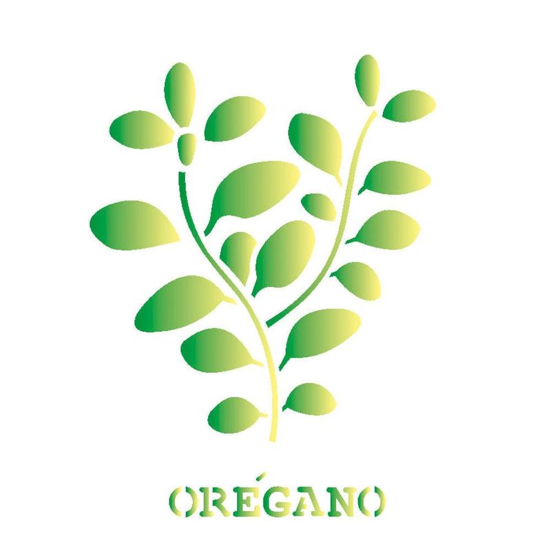 Stencil Simples de Acetato para Pintura 14x14cm Ref. OPA 2017 Tempero Orégano OPA (01 unidade)