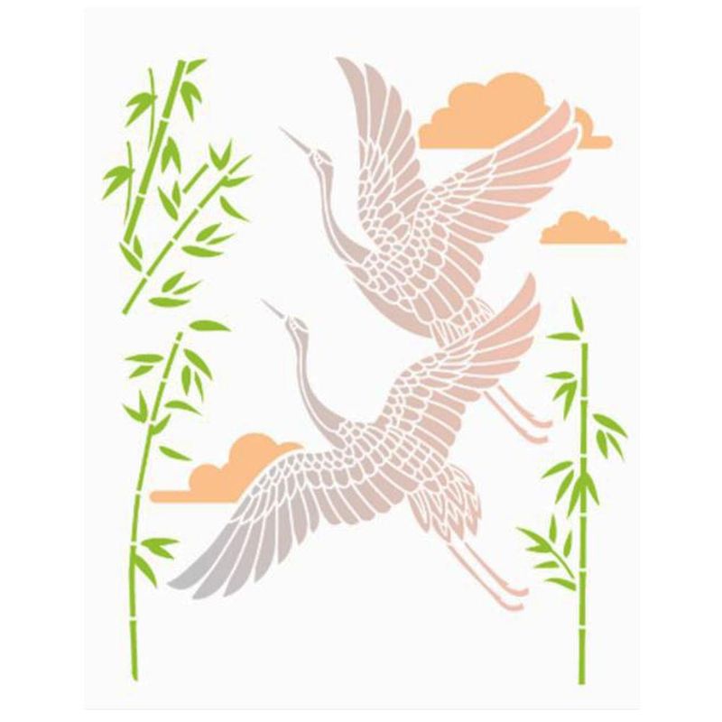 Stencil-Simples-de-Acetato-para-Pintura-20x25cm-Ref.-OPA-3180-Oriental-Tsuru-OPA--01-unidade-