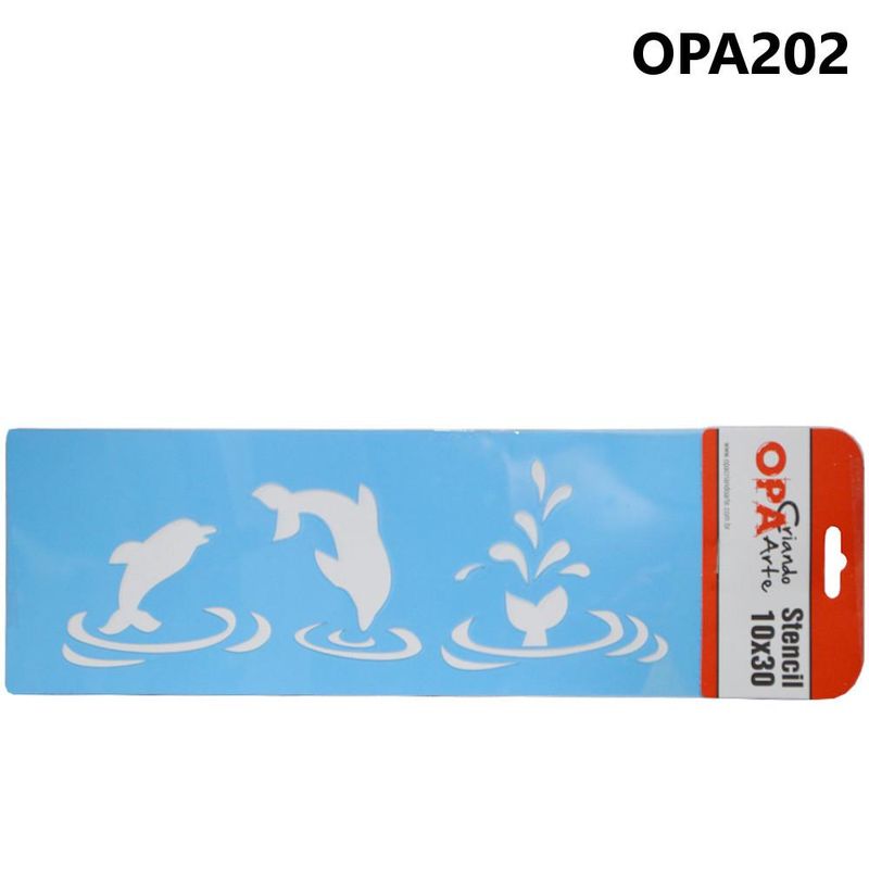Stencil-Simples-de-Acetato-para-Pintura-10x30cm-Ref.-OPA-202-Golfinho-OPA--01-unidade-