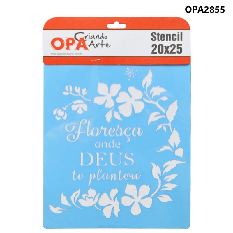 Stencil-Simples-de-Acetato-para-Pintura-20x25cm-Ref.-OPA-2855-Frase-Floresca-Onde-Deus-Te-Plantou-OPA--01-unidade-