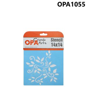 Stencil Simples de Acetato para Pintura 14x14cm Ref. OPA 1055 Estamparia Folhas OPA (01 unidade)