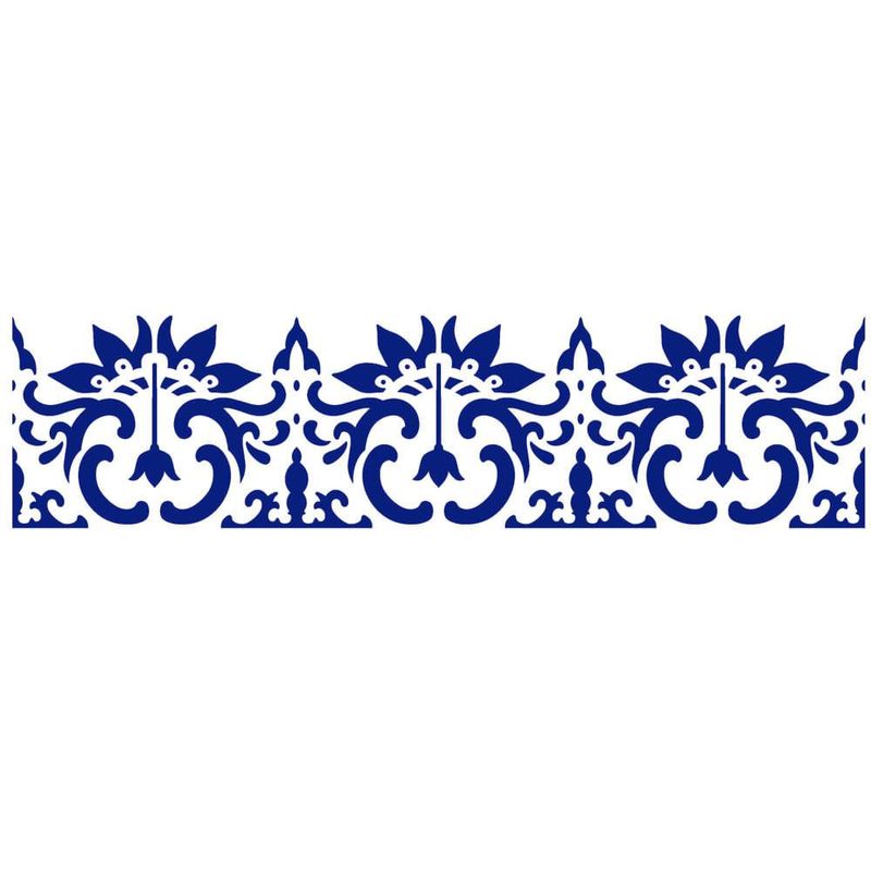 Stencil-Simples-de-Acetato-para-Pintura-10x30cm-Ref.-OPA-2220-Barra-Arabesco-Flor-OPA--01-unidade-
