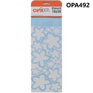Stencil Simples de Acetato para Pintura 10x30cm Ref. OPA 492 Negativo Flores OPA (01 unidade)