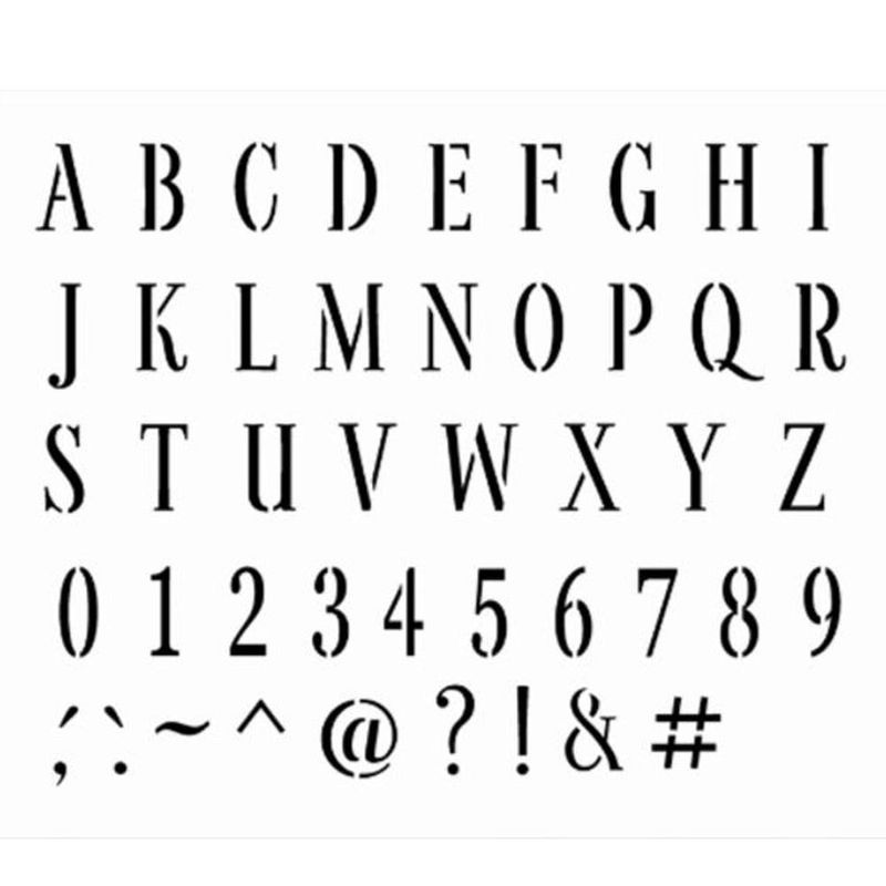 Stencil Simples de Acetato para Pintura 20x25cm Ref. OPA 3163 Alfabeto Maiúsculo Farmhouse 2.3cm OPA (01 unidade)