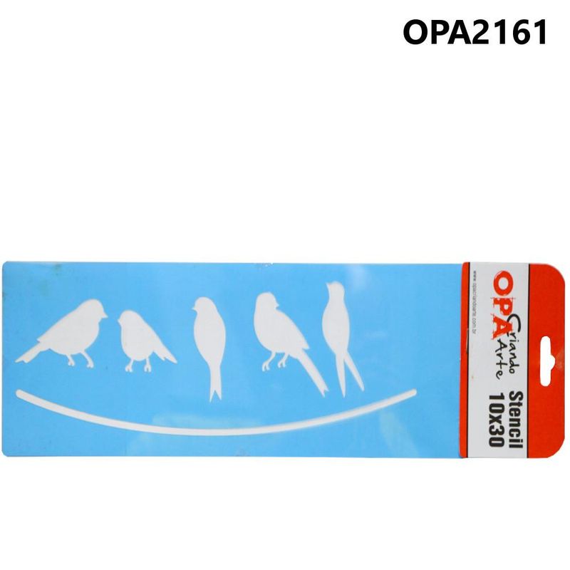 Stencil-Simples-de-Acetato-para-Pintura-10x30cm-Ref.-OPA-2161-Passaros-OPA--01-unidade-