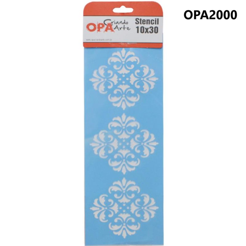Stencil Simples de Acetato para Pintura 10x30cm Ref. OPA 2000 Estamparia Colonial II OPA (01 unidade)