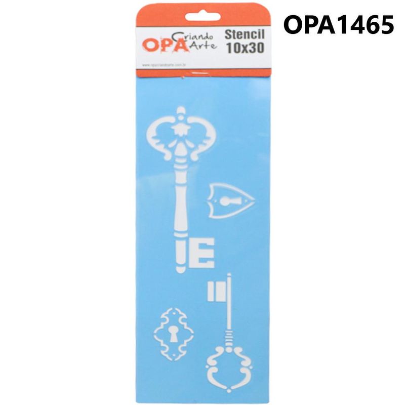 Stencil-Simples-de-Acetato-para-Pintura-10x30cm-Ref.-OPA-1465-Chave-Pequena-OPA--01-unidade-