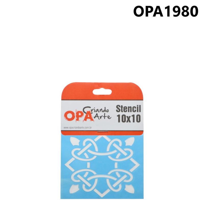 Stencil Simples de Acetato para Pintura 10x10cm Ref. OPA 1980 Ladrilho Corda OPA (01 unidade)