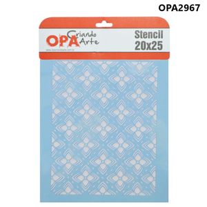 Stencil Simples de Acetato para Pintura 20x25cm Ref. OPA 2967 Estamparia Flores 4 Pontas OPA (01 unidade)