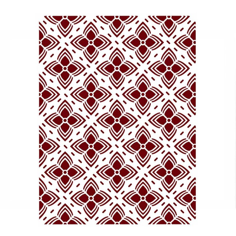 Stencil Simples de Acetato para Pintura 20x25cm Ref. OPA 2967 Estamparia Flores 4 Pontas OPA (01 unidade)