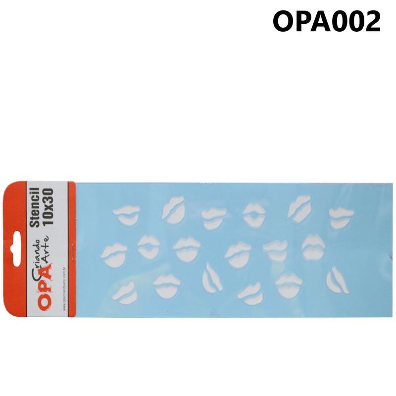 Stencil-Simples-de-Acetato-para-Pintura-10x30cm-Ref.-OPA-002-Beijos-OPA--01-unidade-