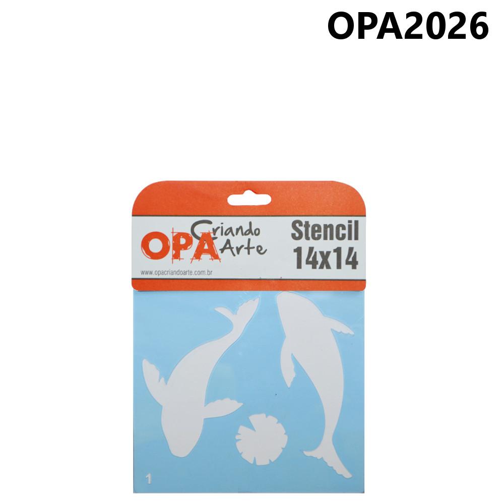 Stencil Duplo de Acetato para Pintura 14x14cm Ref. OPA 2026 Peixe OPA ...