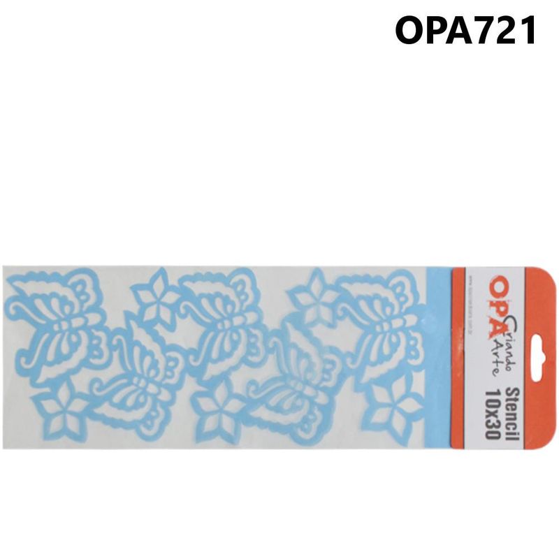 Stencil-Simples-de-Acetato-para-Pintura-10x30cm-Ref.-OPA-721-Negativo-Borboletas-II-OPA--01-unidade-