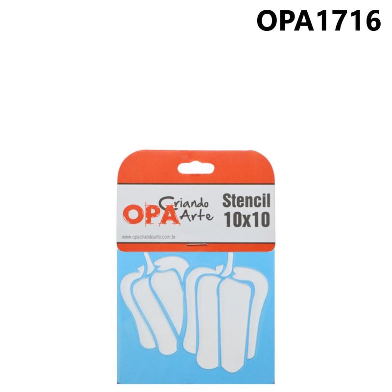 Stencil-Simples-de-Acetato-para-Pintura-10x10cm-Ref.-OPA-1716-Legumes-Pimentao-OPA--01-unidade-