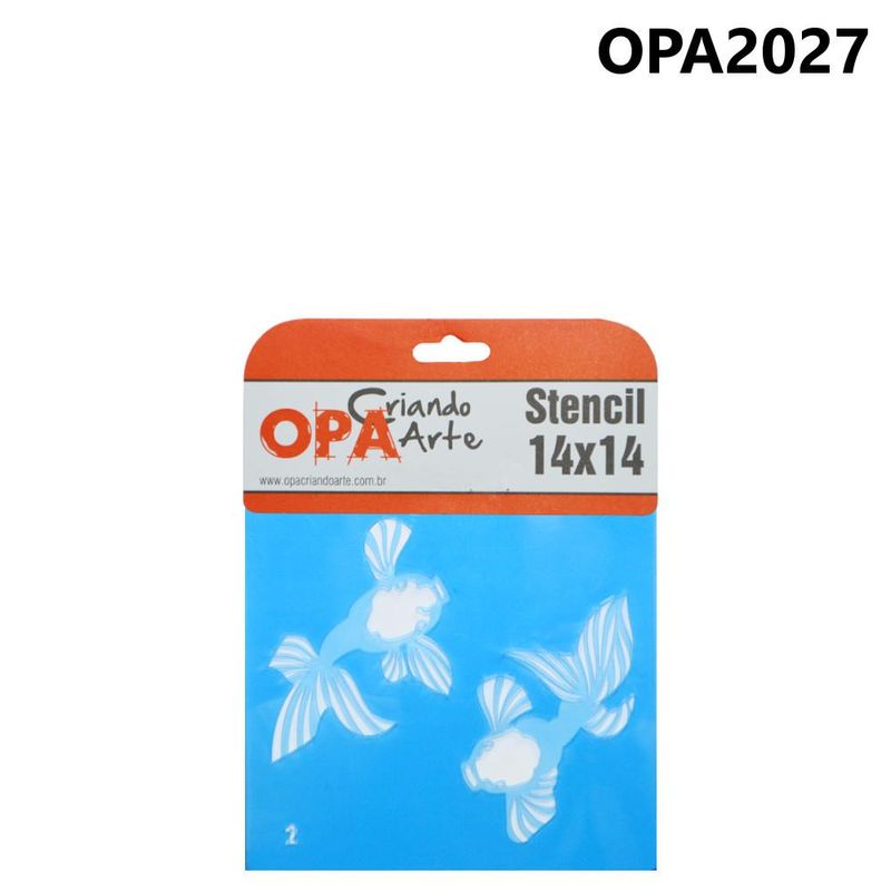 Stencil Duplo de Acetato para Pintura 14x14cm Ref. OPA 2027 Peixe II OPA (01 unidade)