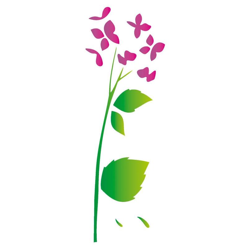 Stencil Simples de Acetato para Pintura 10x30cm Ref. OPA 1789 Flor Hortênsia OPA (01 unidade)