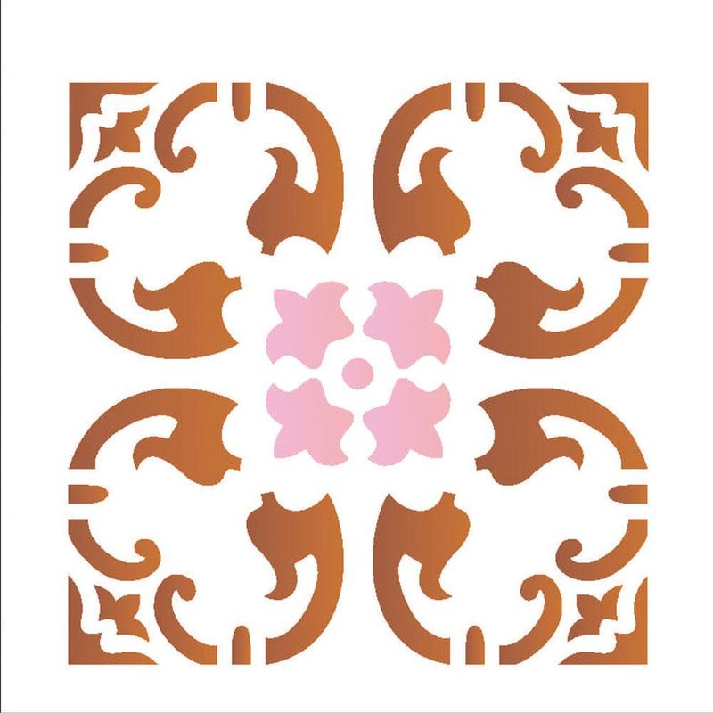 Stencil-Simples-de-Acetato-para-Pintura-10x10cm-Ref.-OPA-1348-Ladrilho-Folha-OPA--01-unidade-