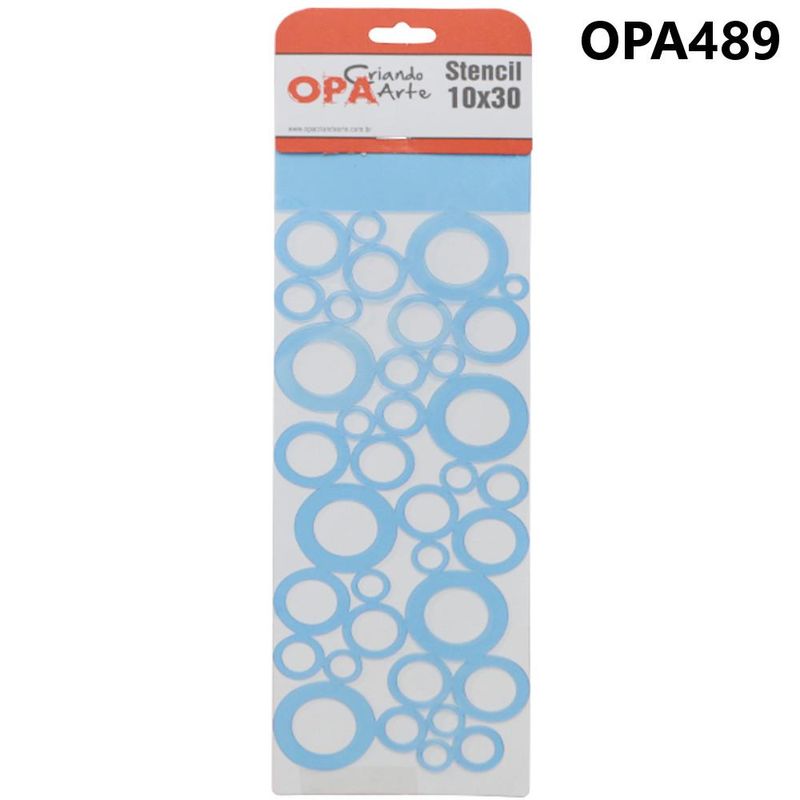 Stencil Simples de Acetato para Pintura 10x30cm Ref. OPA 489 Negativo Bolas OPA (01 unidade)